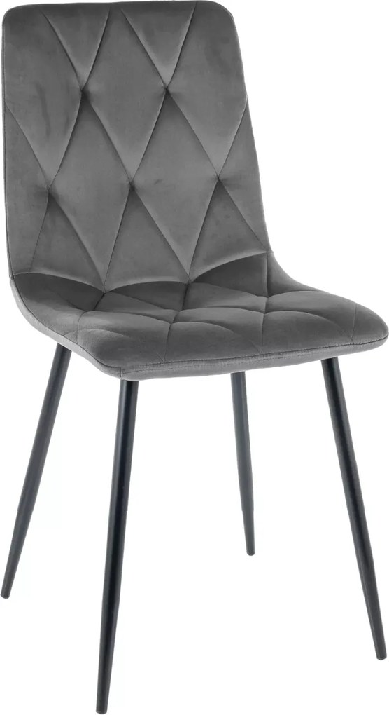SI Stolička Tom Velvet sivý