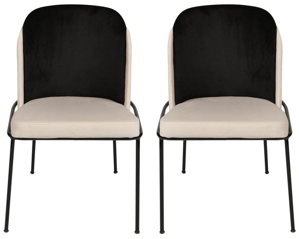 Sada 2 ks jídelních židlí Dore černá/krémová