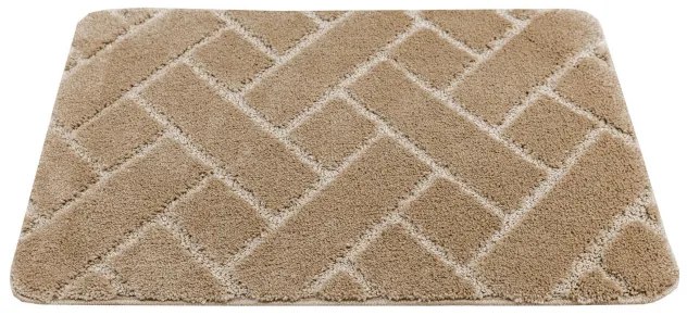 Kúpeľňový koberček Lotus béžový, tehla