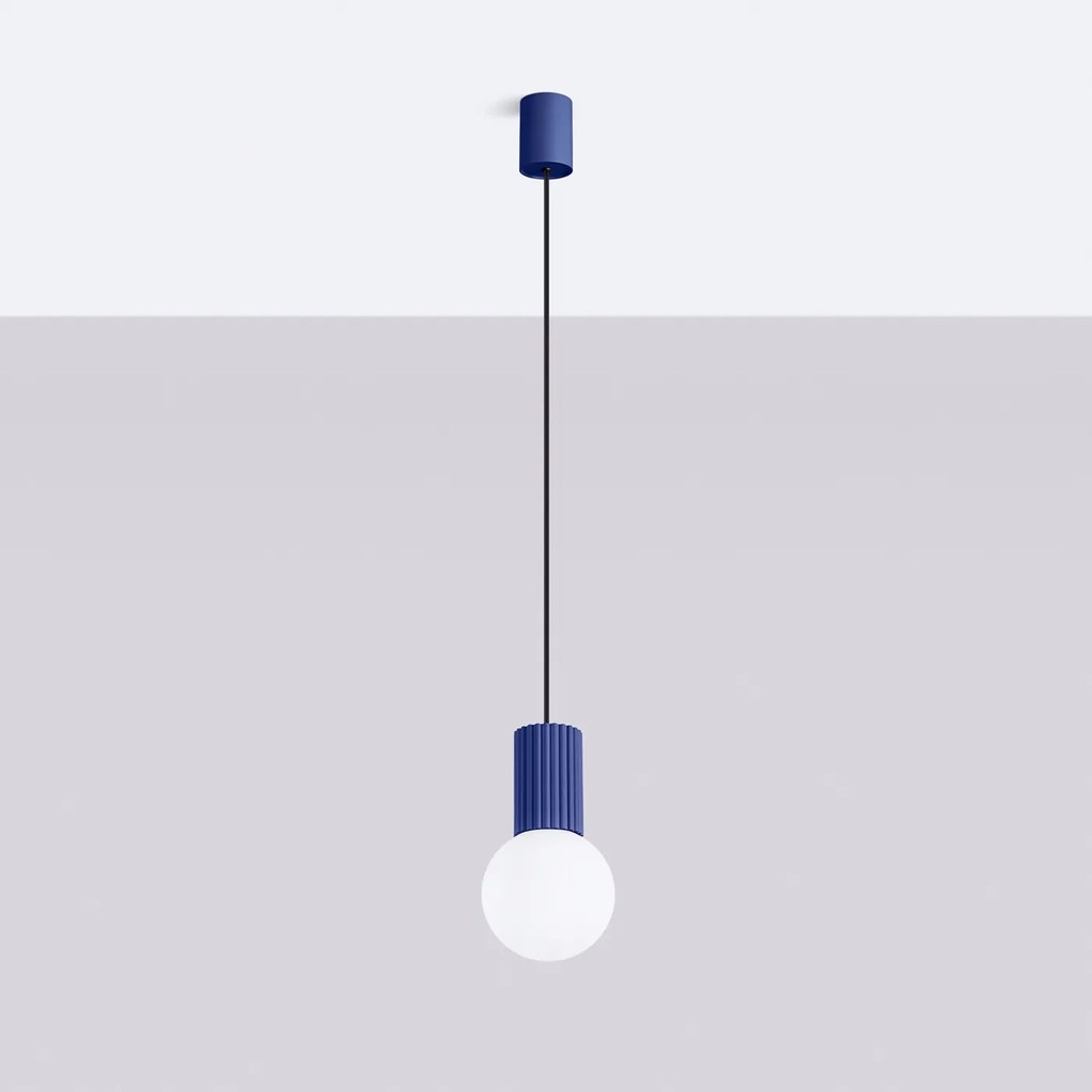 Závesné svietidlo Halo, 1x biele sklenené tienidlo, bl