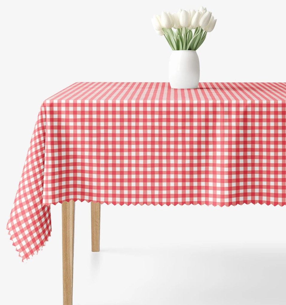 Goldea hranatý teflónový obrus - červené kocky 80 x 80 cm
