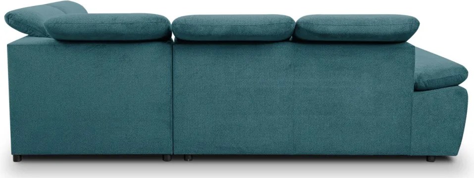 Rohová sedačka Aldon, petrolejová štruktúrovaná látka, pravý roh