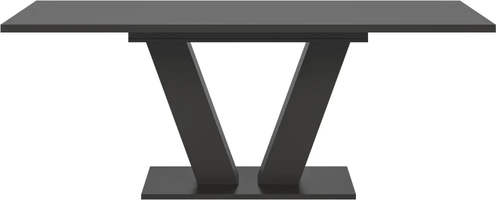 Rozkladací jedálenský stôl Moteon 150x90 cm, sivý/sivý, podnož V