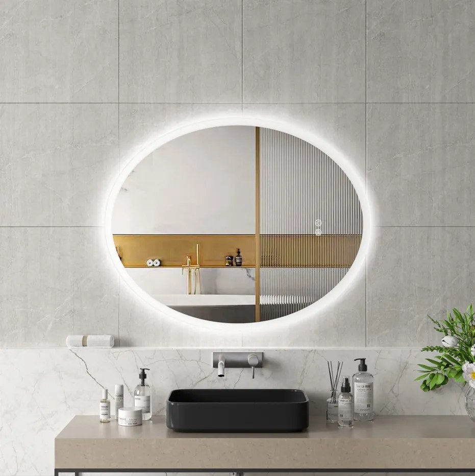 Erga Paola, oválne LED zrkadlo 60x80cm, 2070 lm, 3 farby svetla, predné a zadné osvetlenie, ERG-V01-302-6080-00