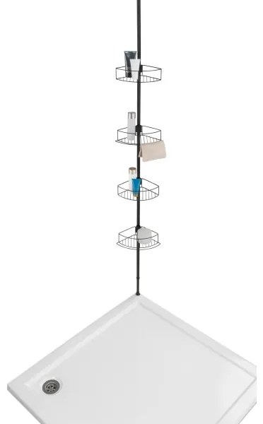 WENKO 24568100-Rohová polica DOLCEDO 31x230 cm nerez/čierna