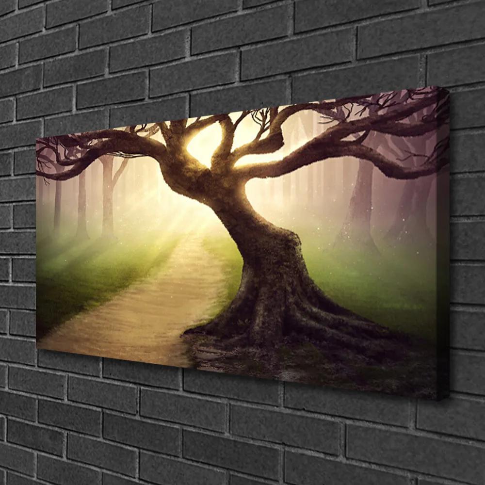 Obraz Canvas Strom lúče slnko 140x70 cm