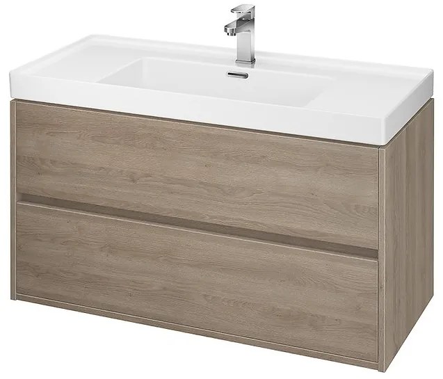 Cersanit Crea, závesná skrinka s umývadlom 100cm, set B117, dub, S801-290