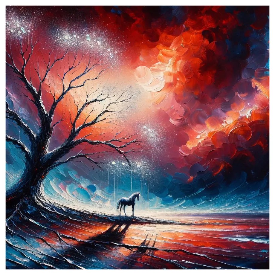 Obraz strom života pod hviezdnou oblohou