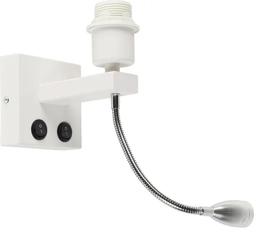 Moderná nástenná lampa biela s flexibilným ramenom - Brescia Combi