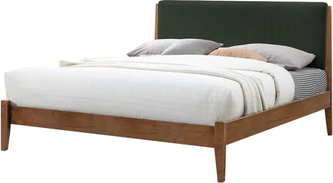 Tmavozelená masívna posteľ NOLAS 180 x 200 cm