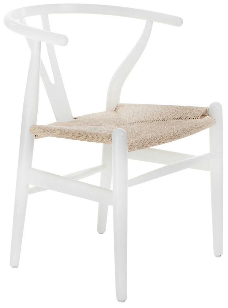Jedálenská stolička WICKER COLOR inšpirovaná Wishbone Farba: Biela
