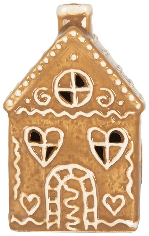 Hnedá perníková LED chalúpka Gingerbread Cott - 7*6*12 cm