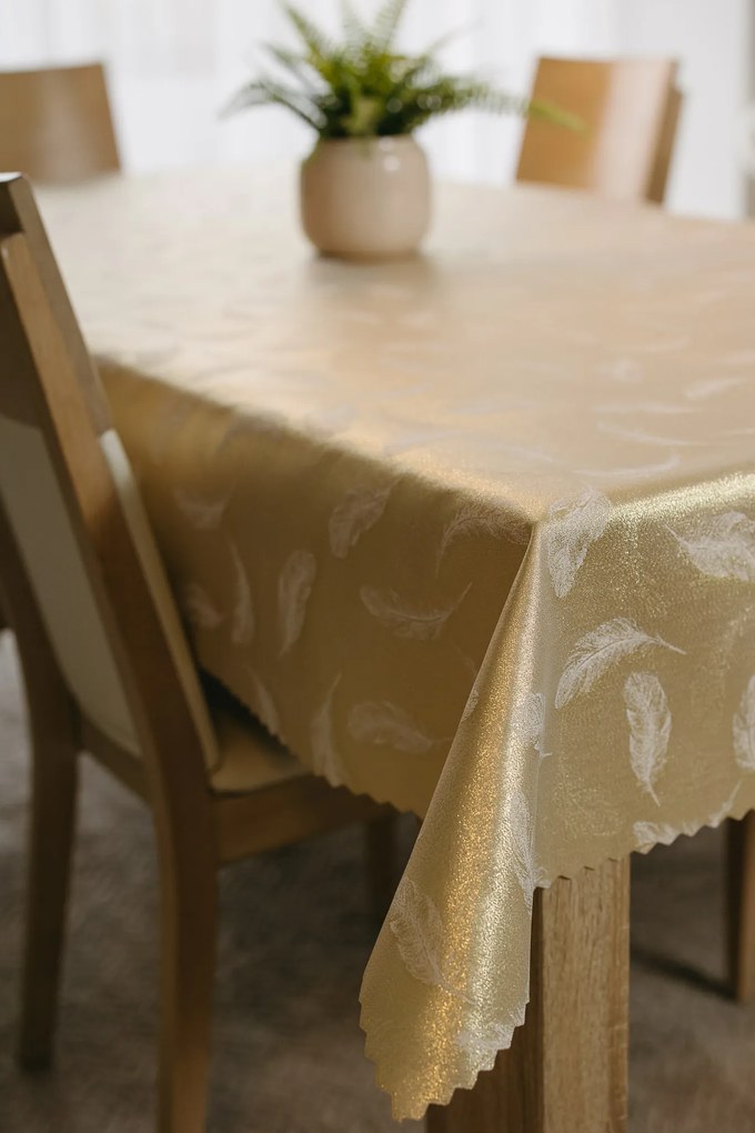 Dekorstudio Luxusný obrus na stôl Pierko - zlatý SW25 Rozmer obrusu (šírka x dĺžka): 120x200cm