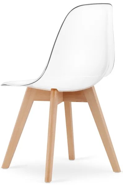 Set styroch jedálenských stoličiek KITO priesvitné / naturálne nohy (4 ks)
