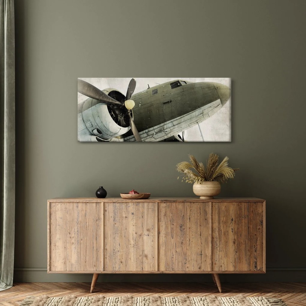 Obraz - Staré vrtuľové lietadlo (120x50 cm)