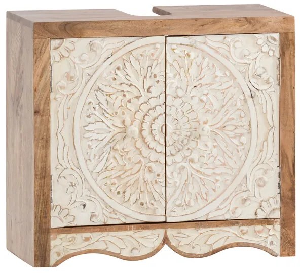 Luxusná drevená umývadlová skrinka s otvorom pre odpad Dalhala mango 67cm