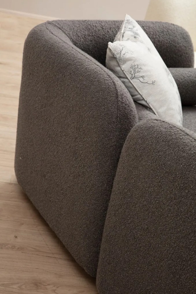 Trojmiestna pohovka Victoria 228 cm boucle sivá