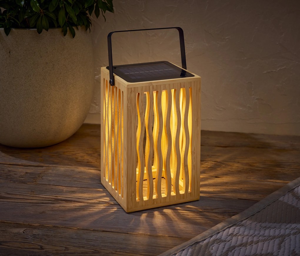Bambusový solárny lampáš, malý