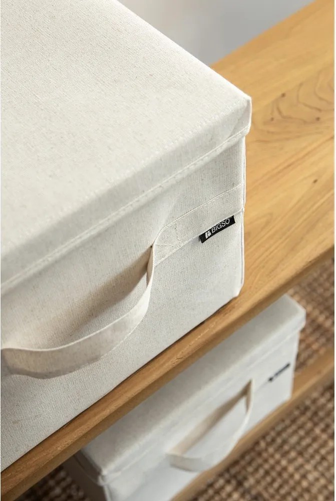 Béžový látkový úložný box s vekom 31x41x22 cm Soft Storage Medium – Bigso