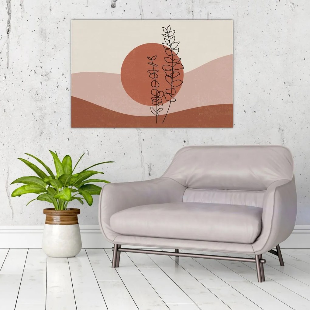 Obraz - Boho listy N⁰1 (90x60 cm)