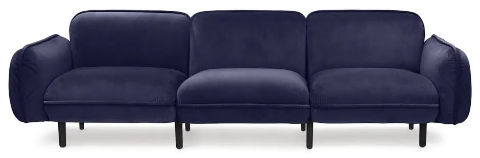 Tmavomodrá zamatová pohovka EMKO Bean