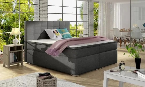 Posteľ Boxspring Alicia 200 x 180, šedá (látka - ba 01)