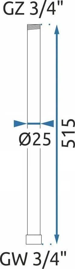 Rea Rea, predĺženie sprchovej tyče 50 cm, biela, REA-K0889