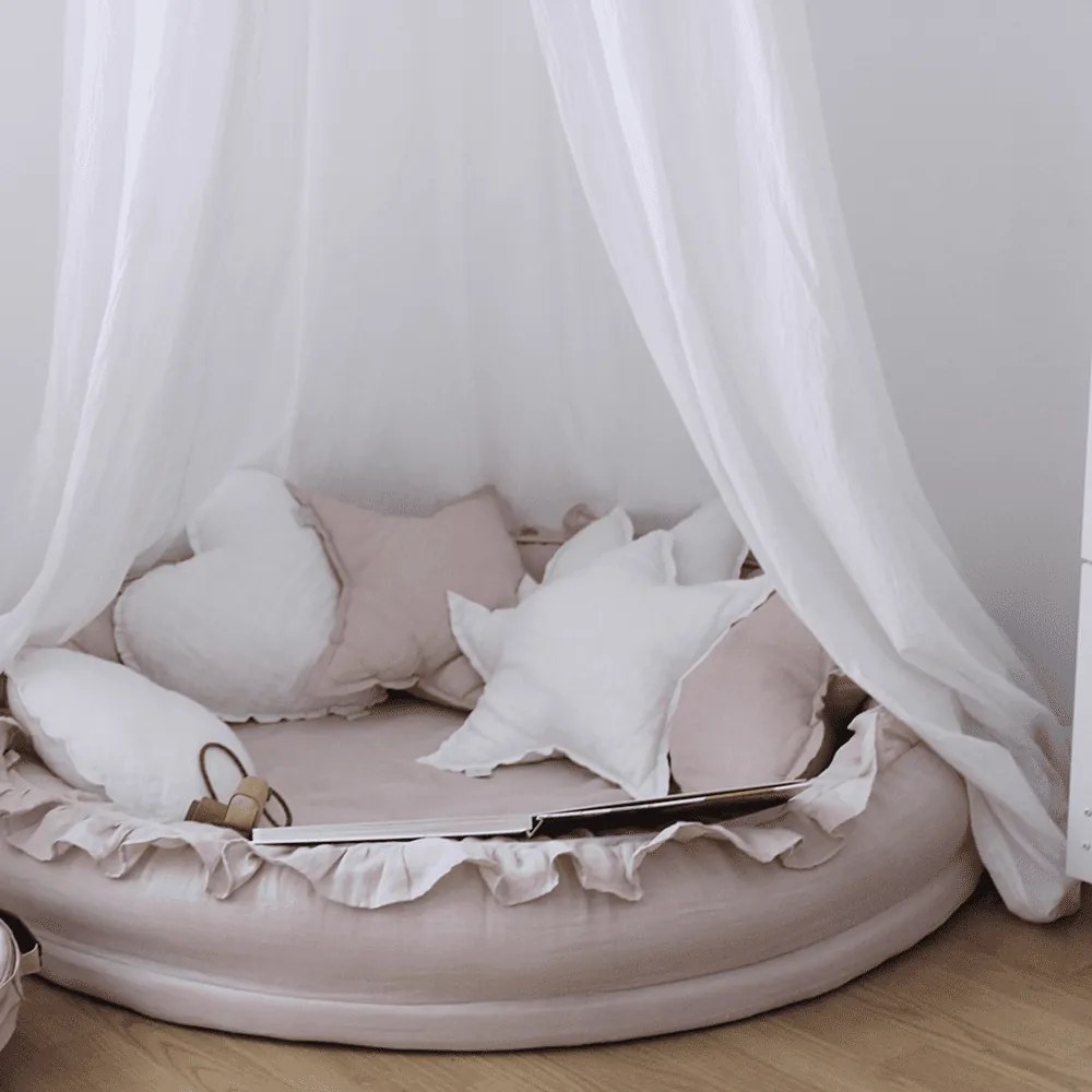 Ľanový vankúš hviezda biely 50 cm