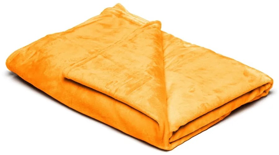 Žltá mikroplyšová deka My House, 150 × 200 cm