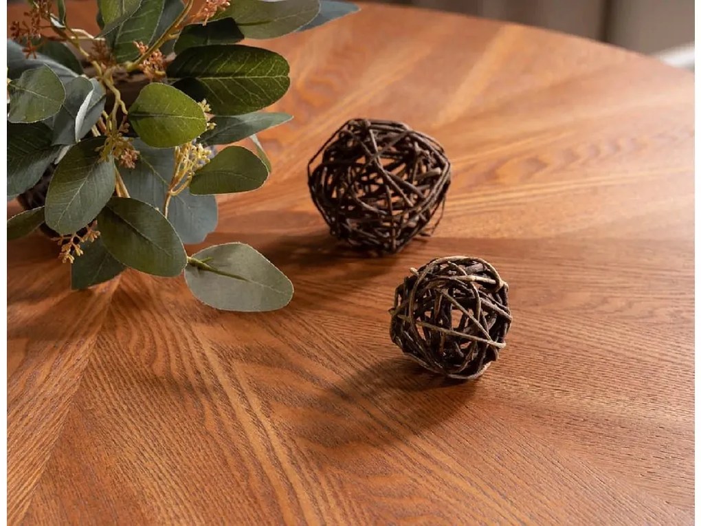 Okrúhly jedálenský stôl AMADEO 100x100 cm, dekor orech