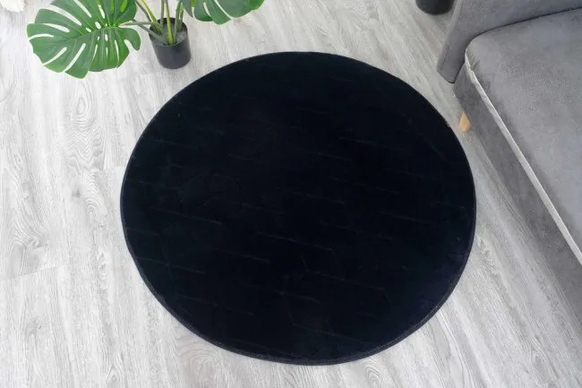 Koberec RABBIT 3D čierny kruh