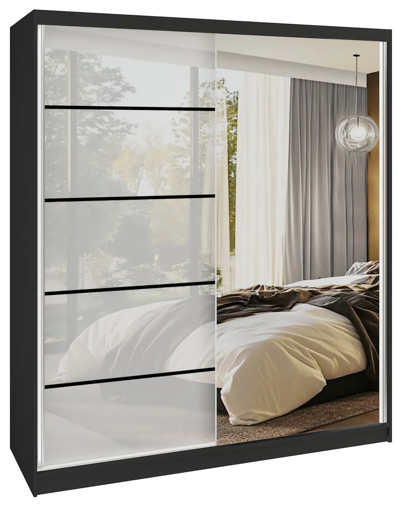 Šatníková skriňa SERENITY 158 cm biely lesk MGB SERENITY SZP7/0/B/W/0/HIAL