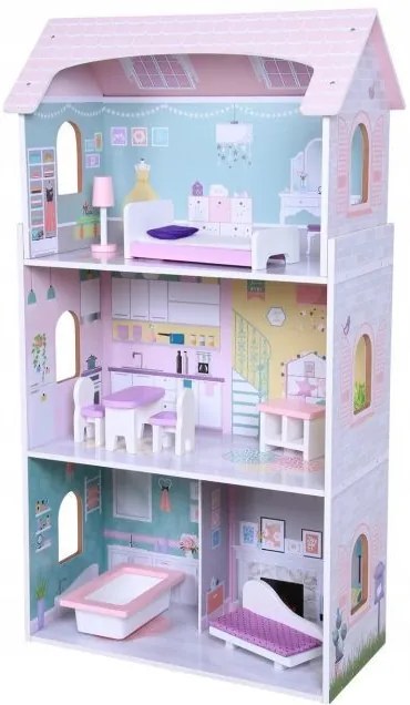 Drevený vysoký domček pre bábiky - Ecotoys