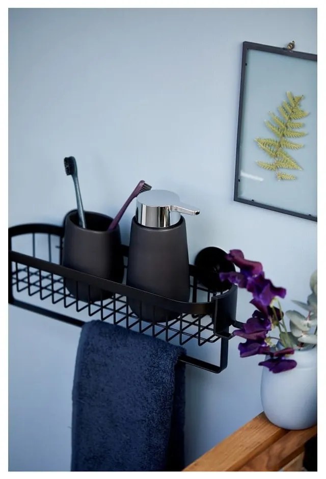 Čierna nástenná polička Wenko Classic Plus