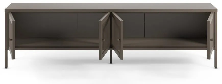Sivý kovový TV stolík 160x50x35 cm Fayna – Marckeric