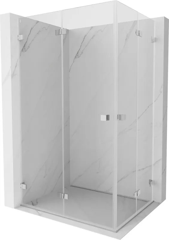 Mexen Lunar-F Duo, skladací sprchový kút 100 x 75 cm, 8mm číre sklo, chrómový profil, 836-100L-075P-01-00
