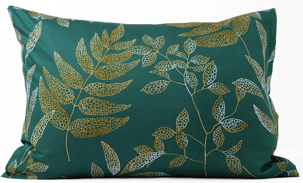 Saténová obliečka na vankúš 50 x 70 cm - Gabriela tmavo zelená