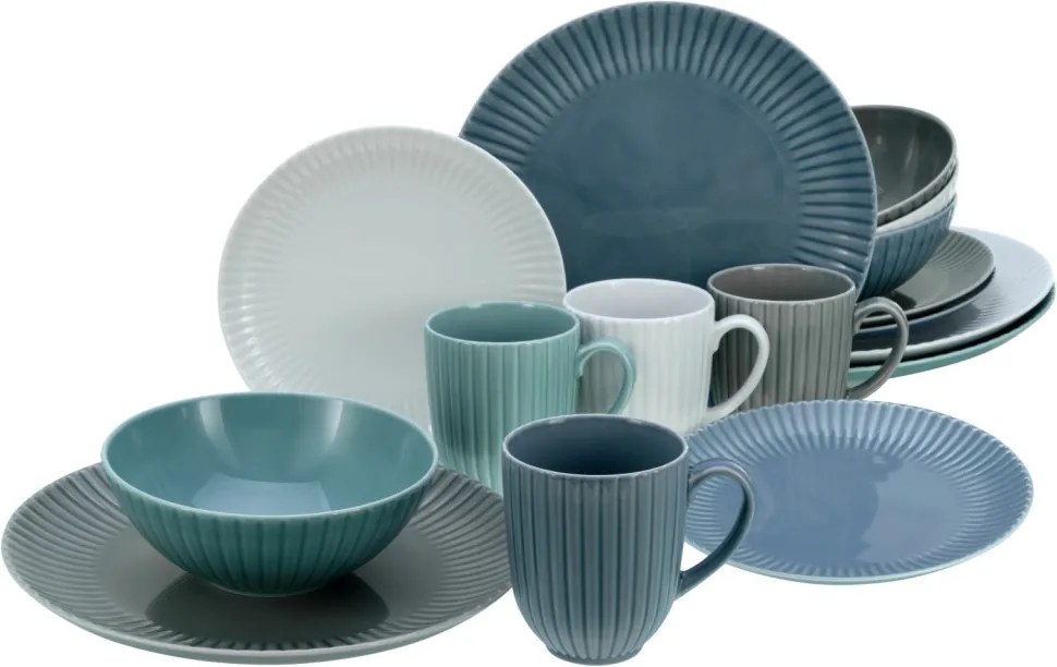 Jedálenský servis (16 dielov) Allegra, farebný