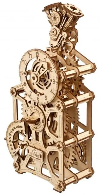 Ugears 3D drevené mechanické puzzle Hodiny motora