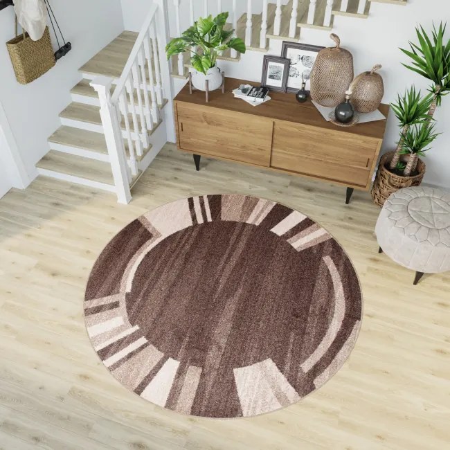 Koberec SARI 3443A 3UX tmavohnedý kruh