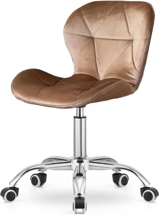 AKCIA Svetlo hnedé kancelárske kreslo AVOLA VELVET II. akosť