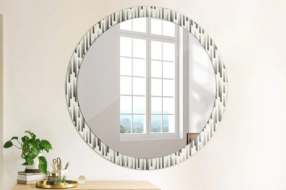 Okrúhle ozdobné zrkadlo Pruhovaný vzor fi 100 cm