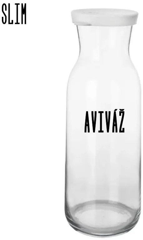 Sklenená fľaša na mlieko / olej / aviváž s bielym silikónovým viečkom, 1,21 l