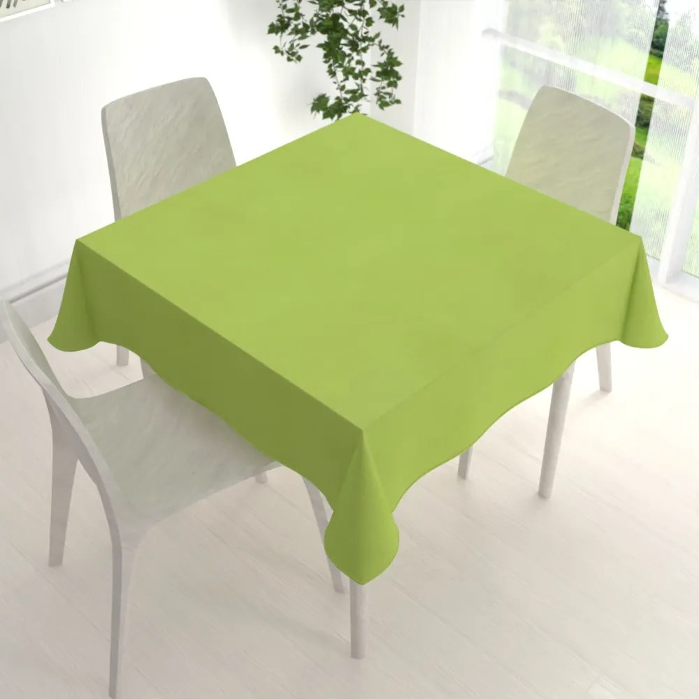 Biante Teflónový štvorcový obrus TF-003 Hráškovo zelený 140x140 cm