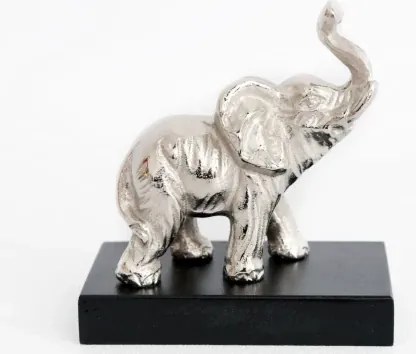 Dekoračná soška Malý slon, strieborný%