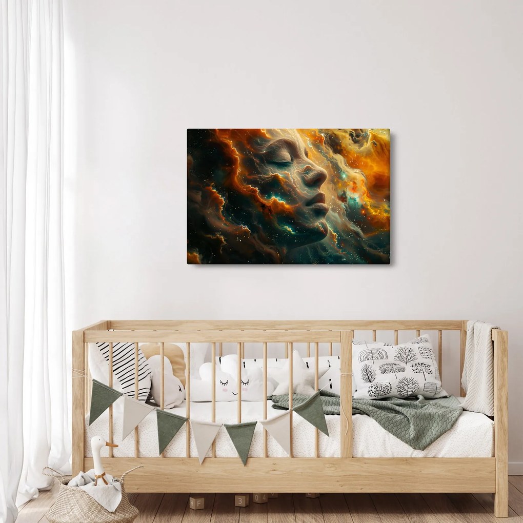 Obraz - Tvár vo vesmíre (90x60 cm)