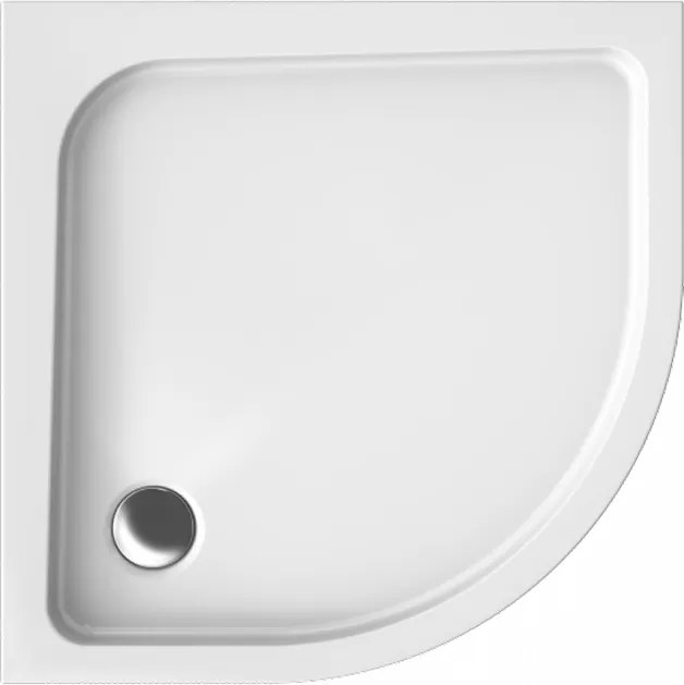 Polimat Kompaktná štvrťkruhová akrylátová sprchová vanička Standard 1 80x80 (90x90) POLIMAT-Farba: Biela, POLIMAT-Rozmery: 80x80