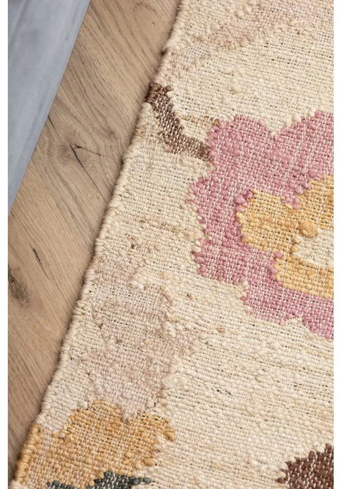 Krémový ručne tkaný jutový koberec 160x230 cm Roya Violette – Elle Decoration