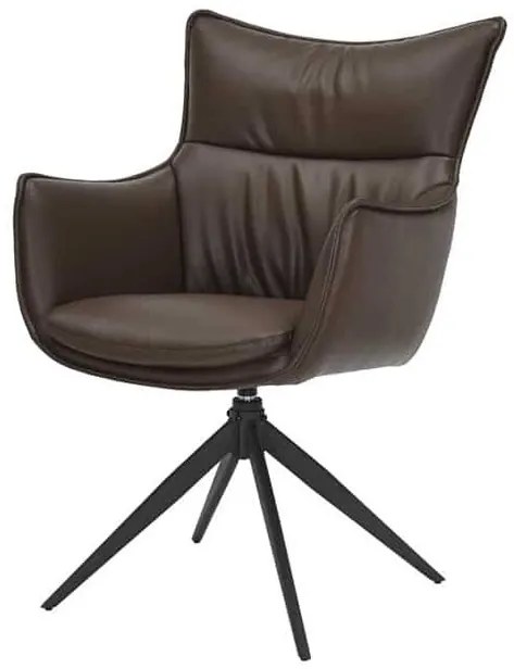 Moderná stolička z umelej kože s otočnou funkciou Valence hnedá