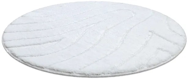 Kúpeľňový koberček SUPREME WAVES vlny, biely kruh